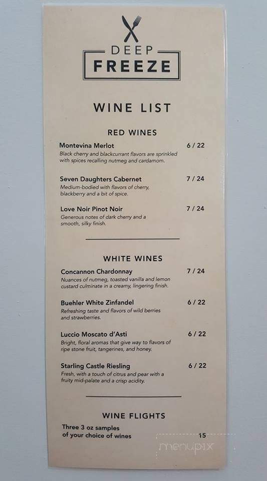 Deep Freeze - Fairmont, MN menu_pic