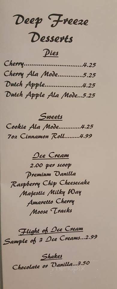 Deep Freeze - Fairmont, MN menu_pic