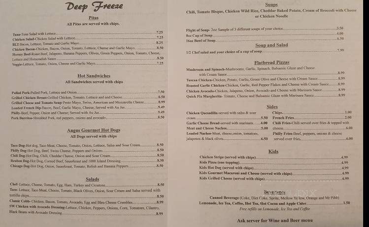 Deep Freeze - Fairmont, MN menu_pic