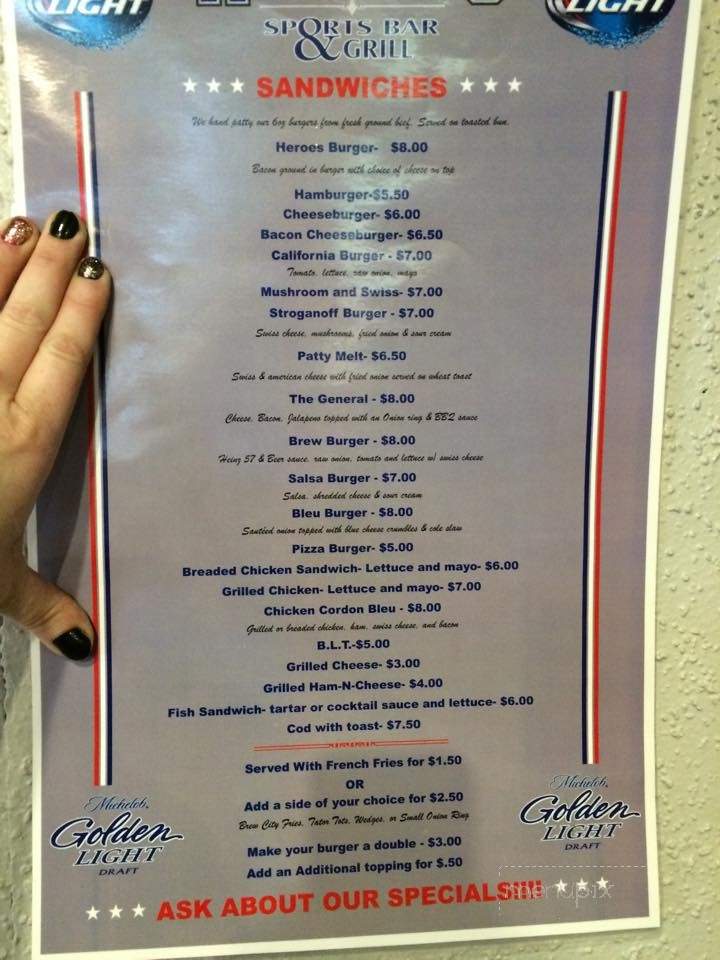 Heroes Sports Bar & Grill - Canby, MN menu_pic