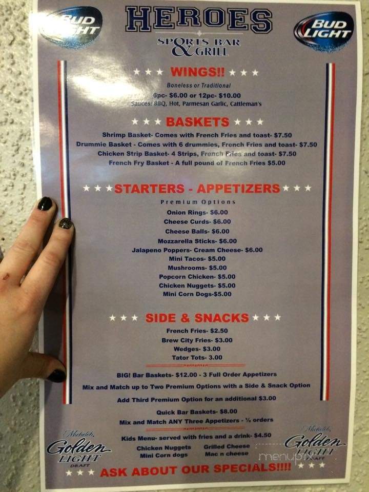 Heroes Sports Bar & Grill - Canby, MN menu_pic