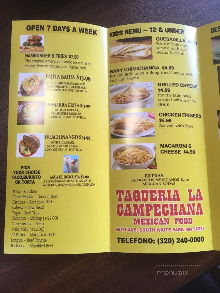 Taqueria La Campechana - Waite Park, MN menu_pic