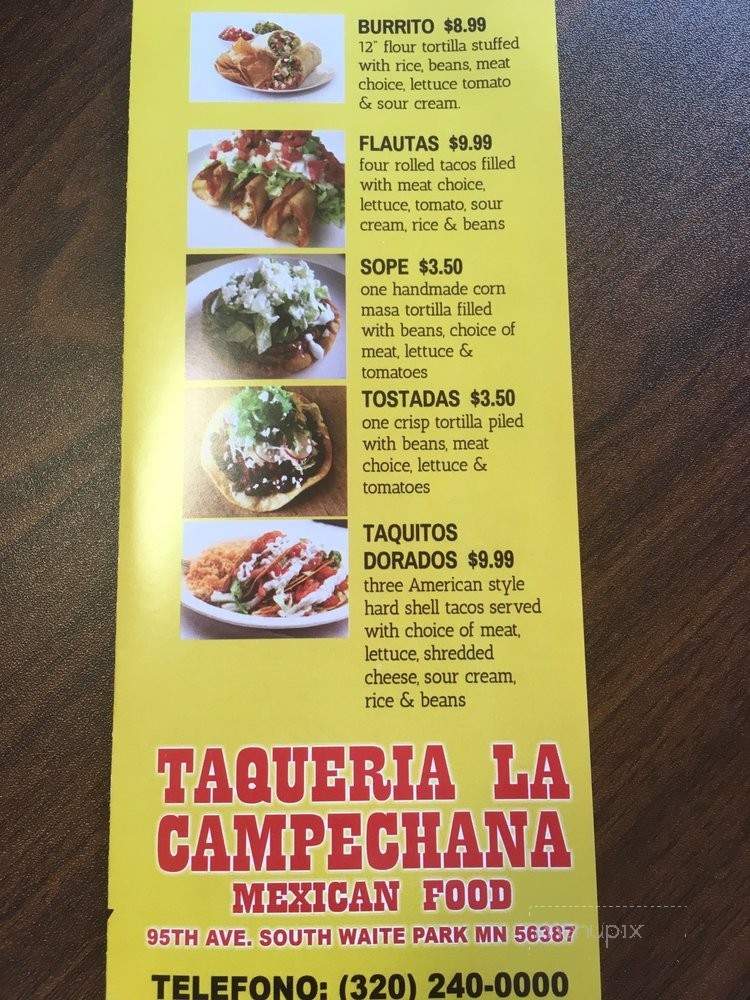 Taqueria La Campechana - Waite Park, MN menu_pic