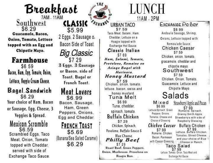 The Exchange Coffee - Pierre, SD menu_pic