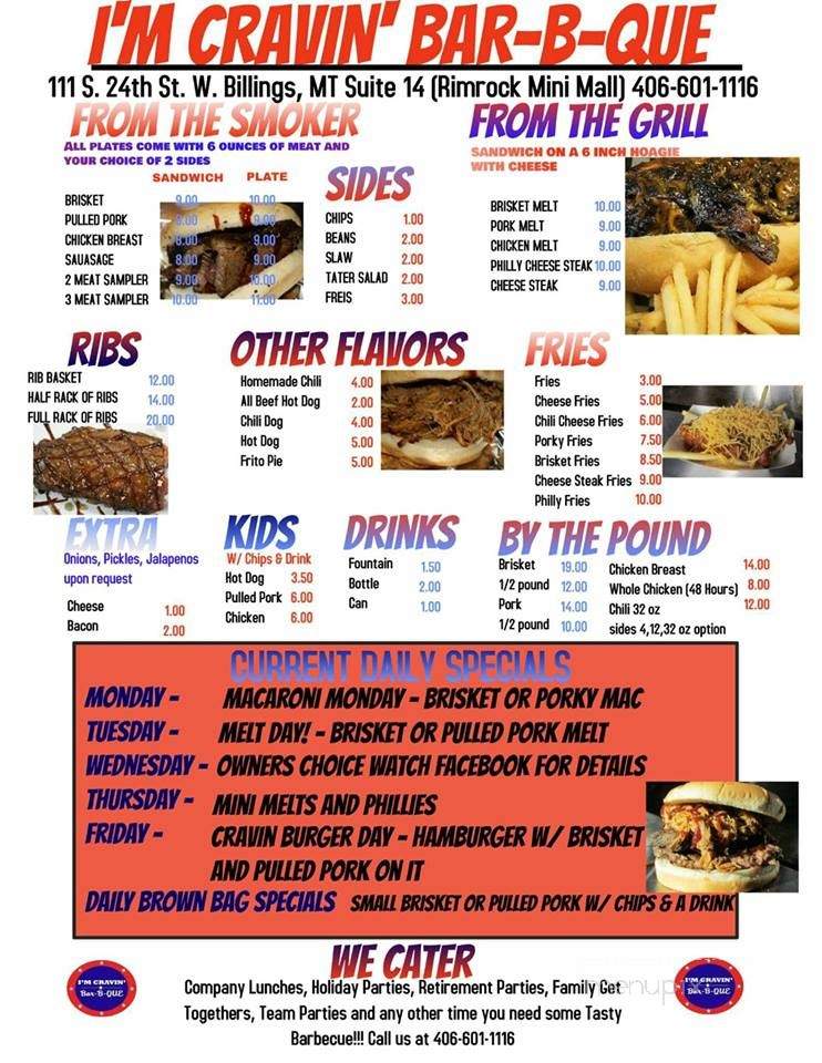 I'm Cravin' Bar-B-Que - Billings, MT menu_pic