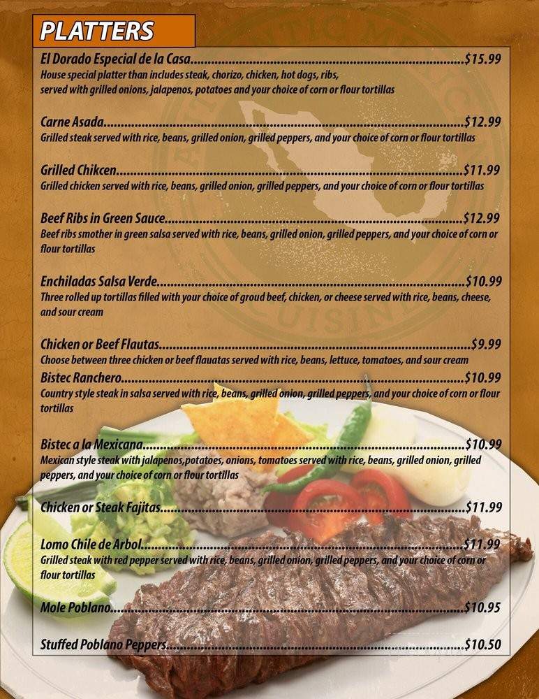 El Dorado Mexican Grill - Des Plaines, IL menu_pic