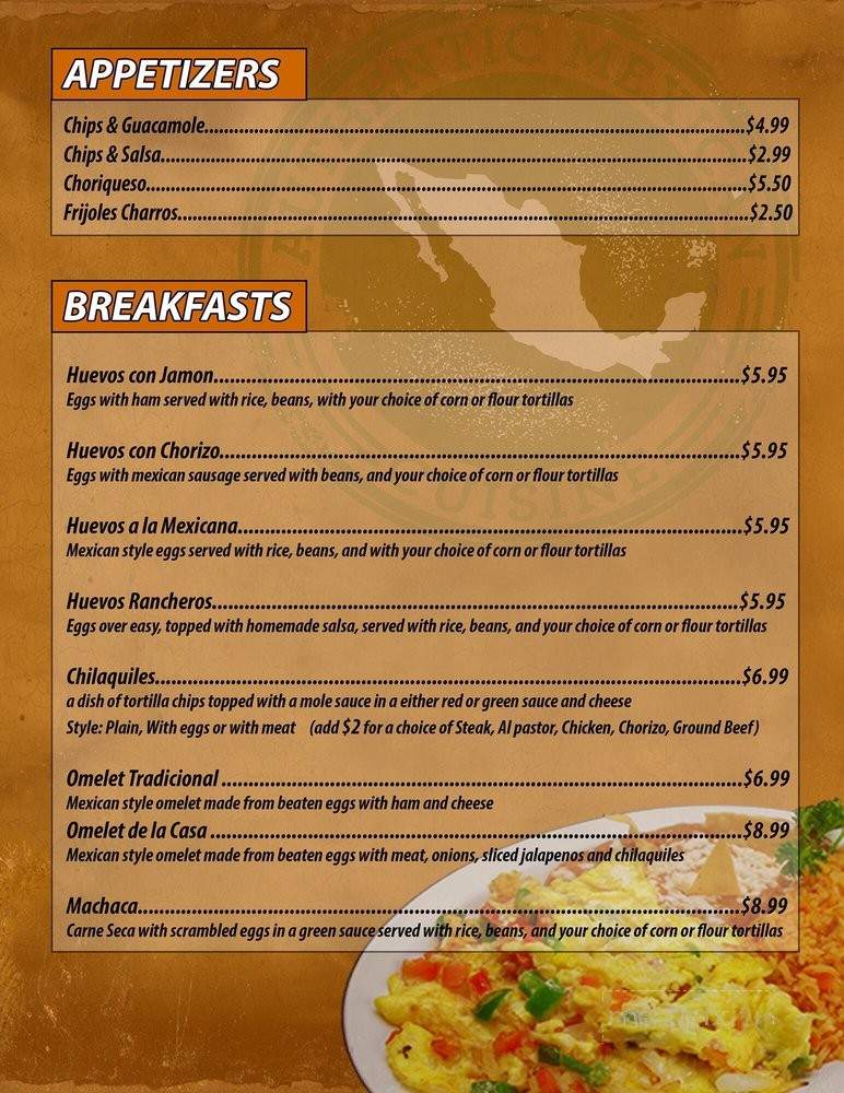 El Dorado Mexican Grill - Des Plaines, IL menu_pic