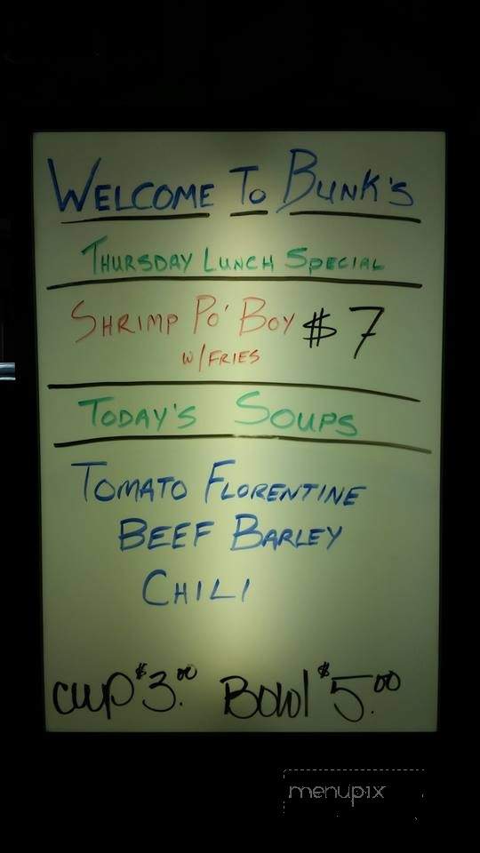 Bunk's Place - Harvard, IL menu_pic
