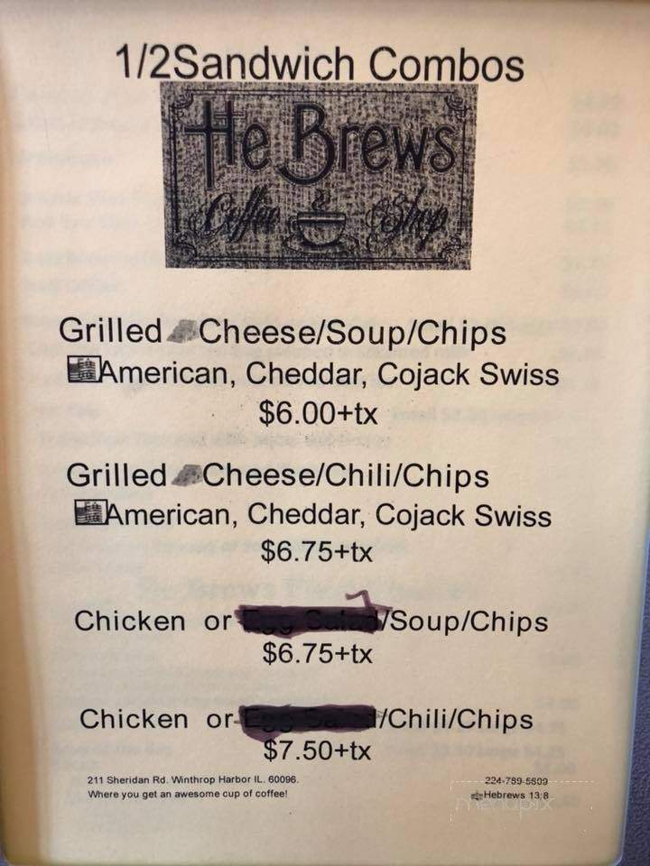 He Brews Coffee Shop - Winthrop Harbor, IL menu_pic