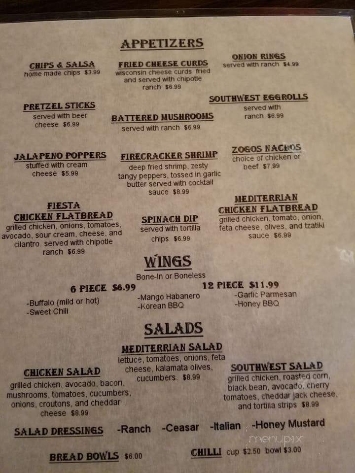 Zogo's - Zion, IL menu_pic