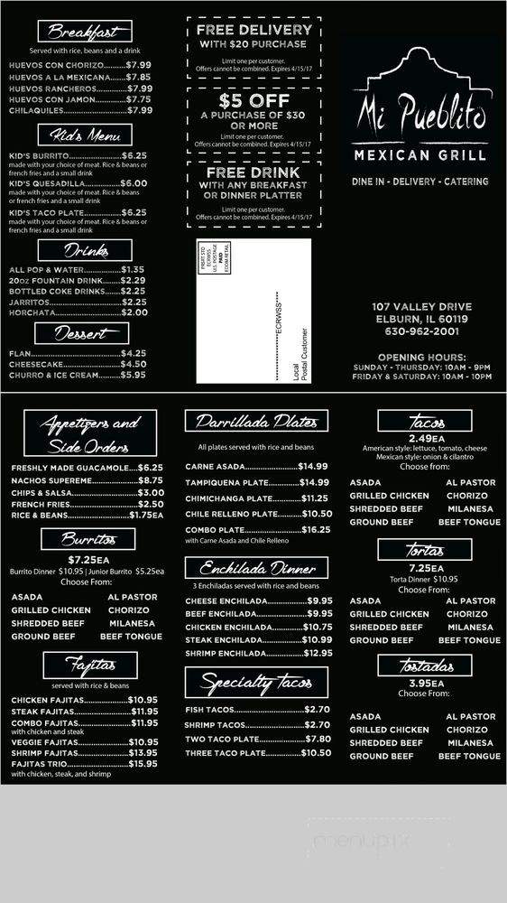 Mi Pueblito - Elburn, IL menu_pic