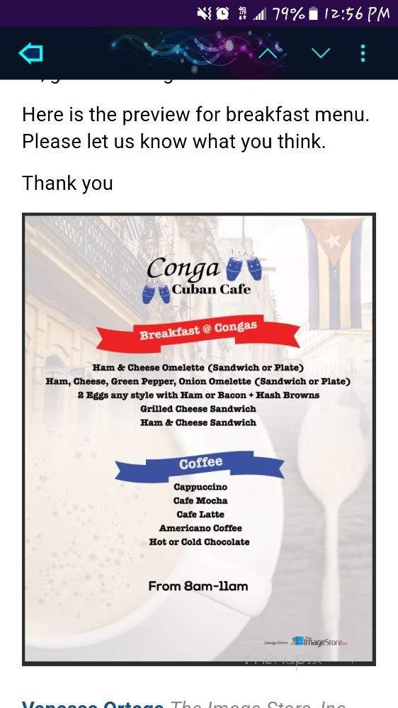 Conga Cuban Cafe - Berwyn, IL menu_pic