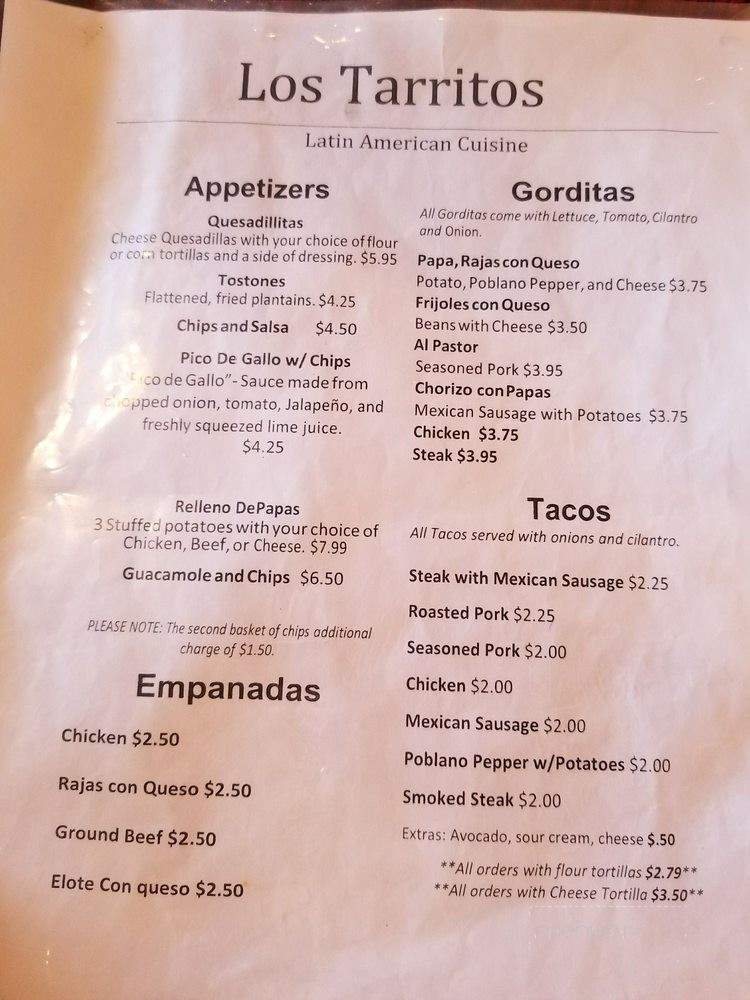 Los Tarritos - Berwyn, IL menu_pic