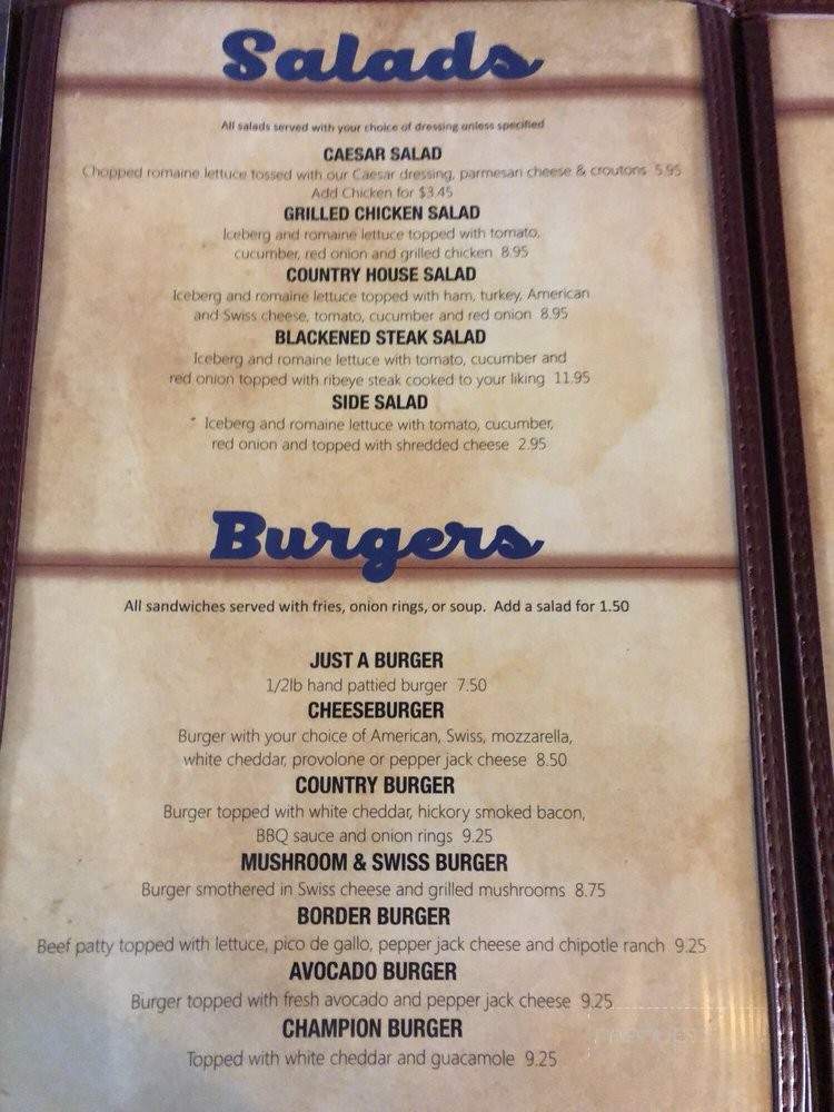 Country House - Braidwood, IL menu_pic