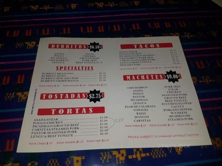 Henry's Tacos - Justice, IL menu_pic