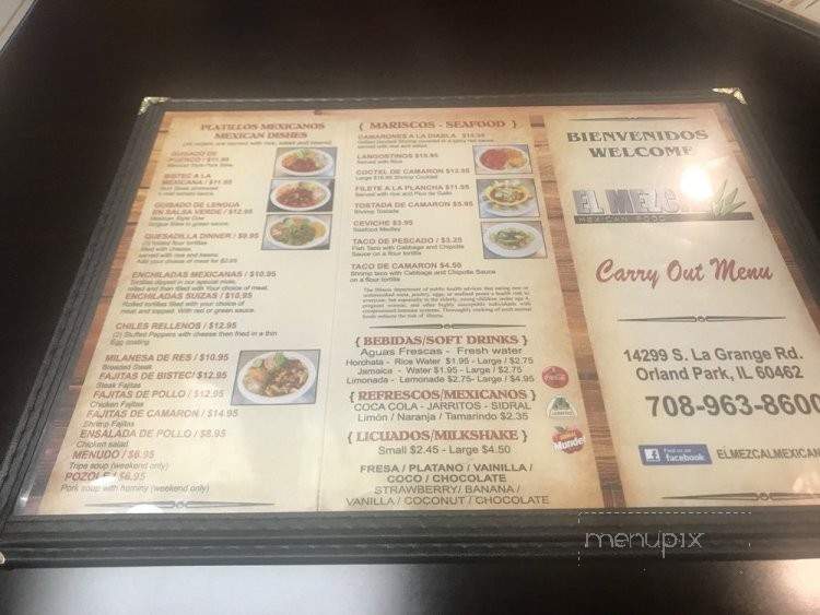 El Mezcal Mexican Food - Orland Park, IL menu_pic
