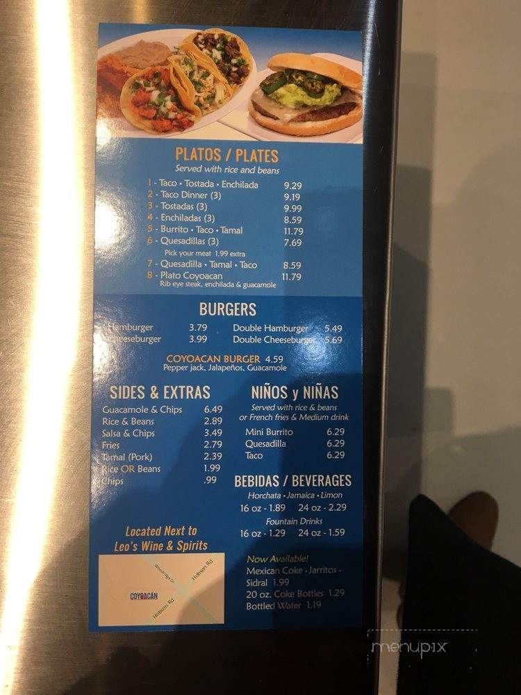 Coyoacan Mexican Cuisine - Woodridge, IL menu_pic