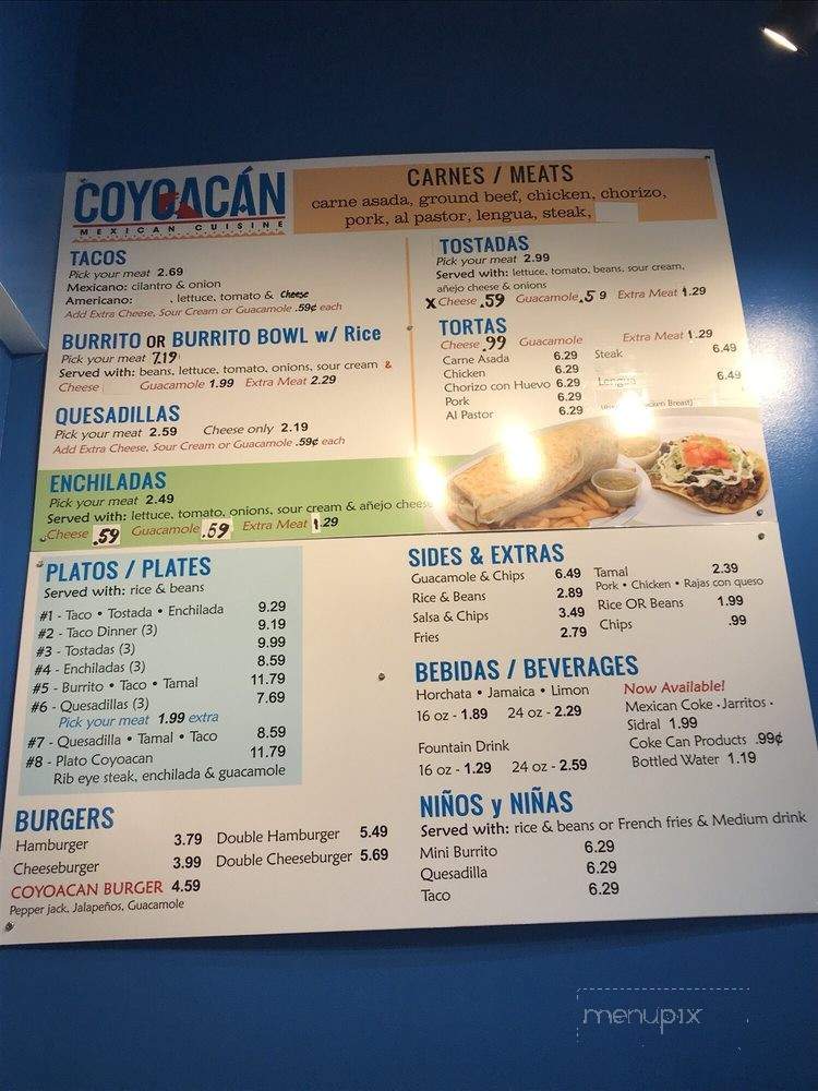 Coyoacan Mexican Cuisine - Woodridge, IL menu_pic