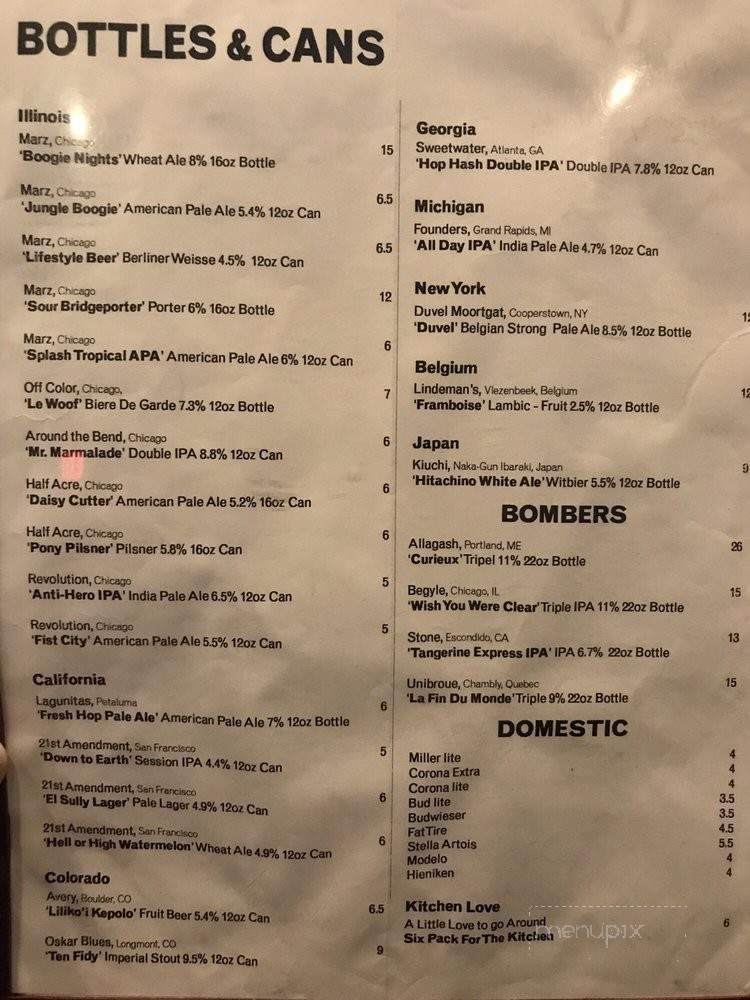 Johnny's Blitz Bar & Grill - Westmont, IL menu_pic