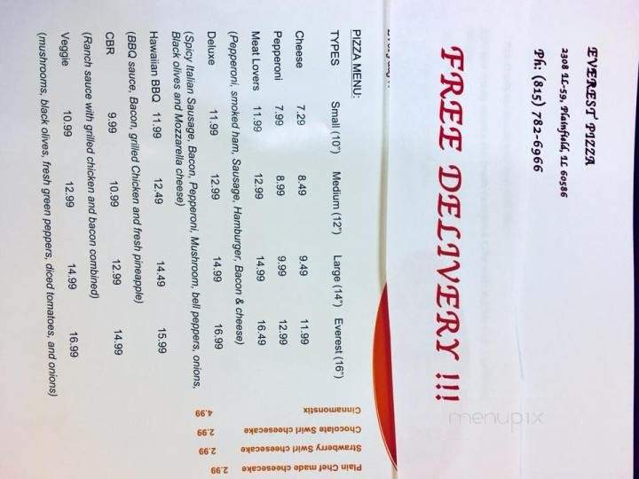 Everest Pizza - Plainfield, IL menu_pic