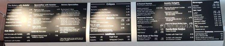 Nutella Cafe - Chicago, IL menu_pic