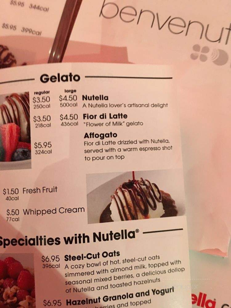 Nutella Cafe - Chicago, IL menu_pic
