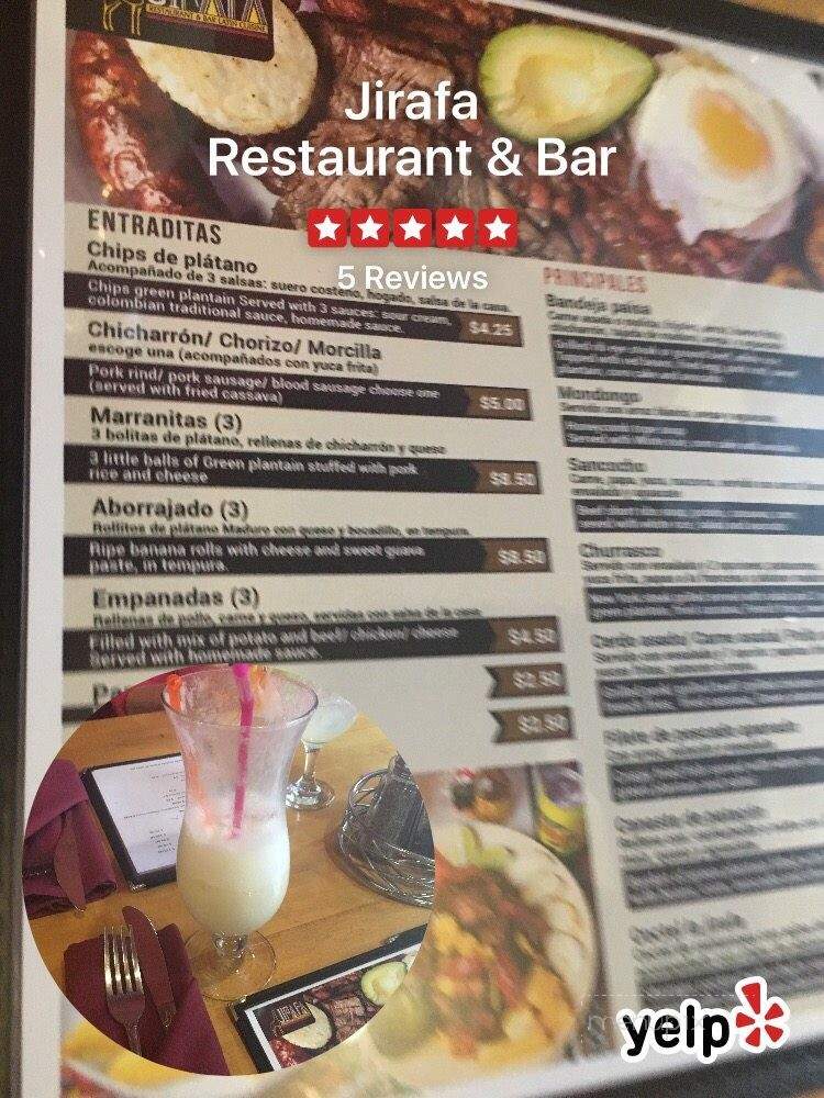 Jirafa Restaurant & Bar - Chicago, IL menu_pic