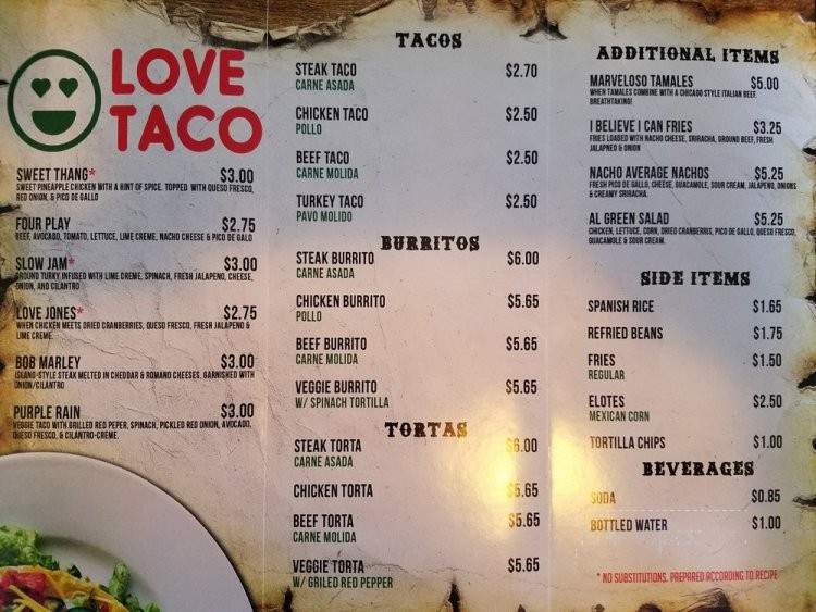 Love Taco - Chicago, IL menu_pic