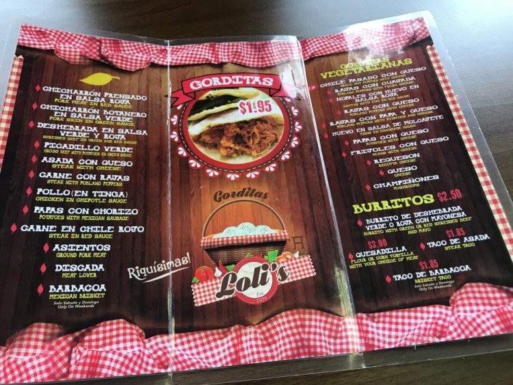 Gorditas Loli's - Chicago, IL menu_pic