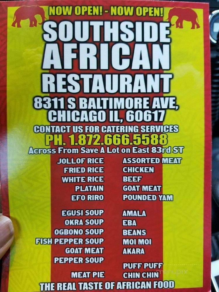 Southside African Restaurant - Chicago, IL menu_pic