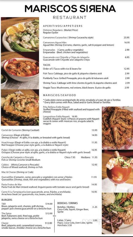 Mariscos Sirena - Chicago, IL menu_pic