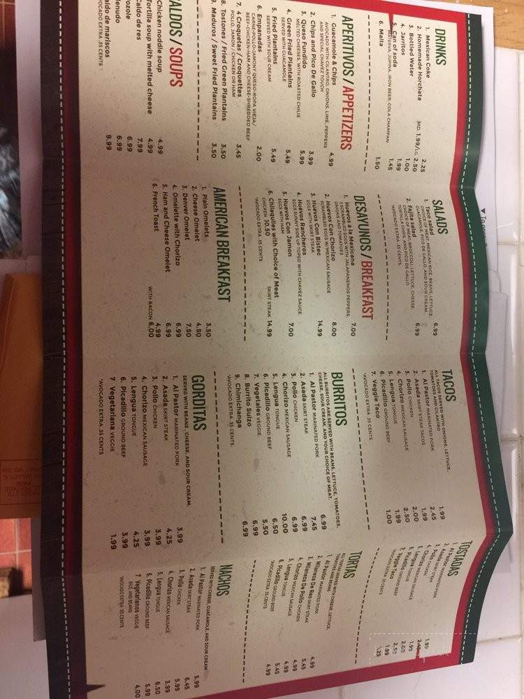 Chavez Mexican Restaurant - Chicago, IL menu_pic