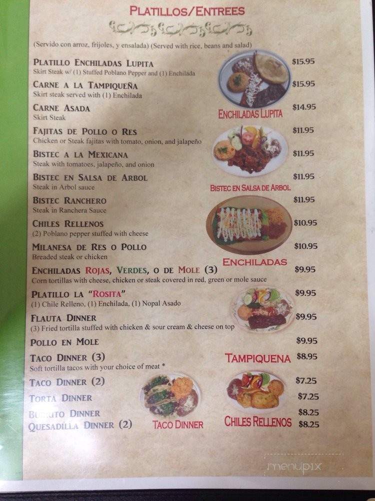 Enchiladas Lupita Restaurant - Chicago, IL menu_pic