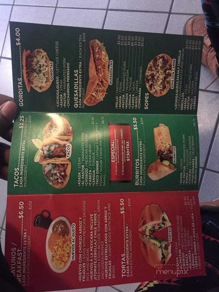 Tacos El Tio - Chicago, IL menu_pic