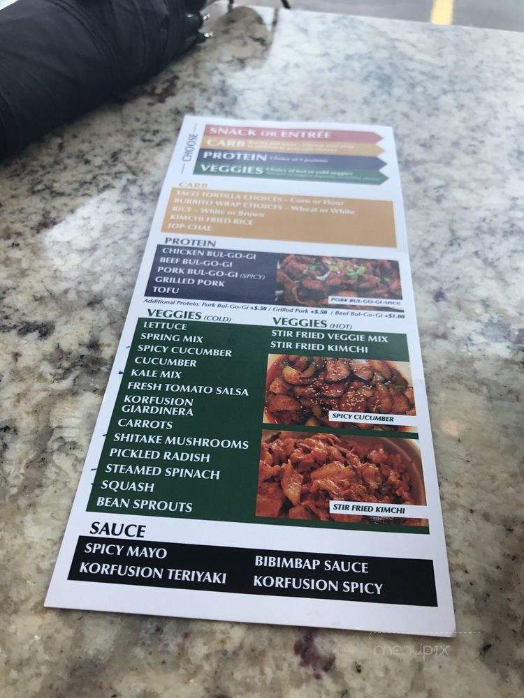 KorFusion - Chicago, IL menu_pic