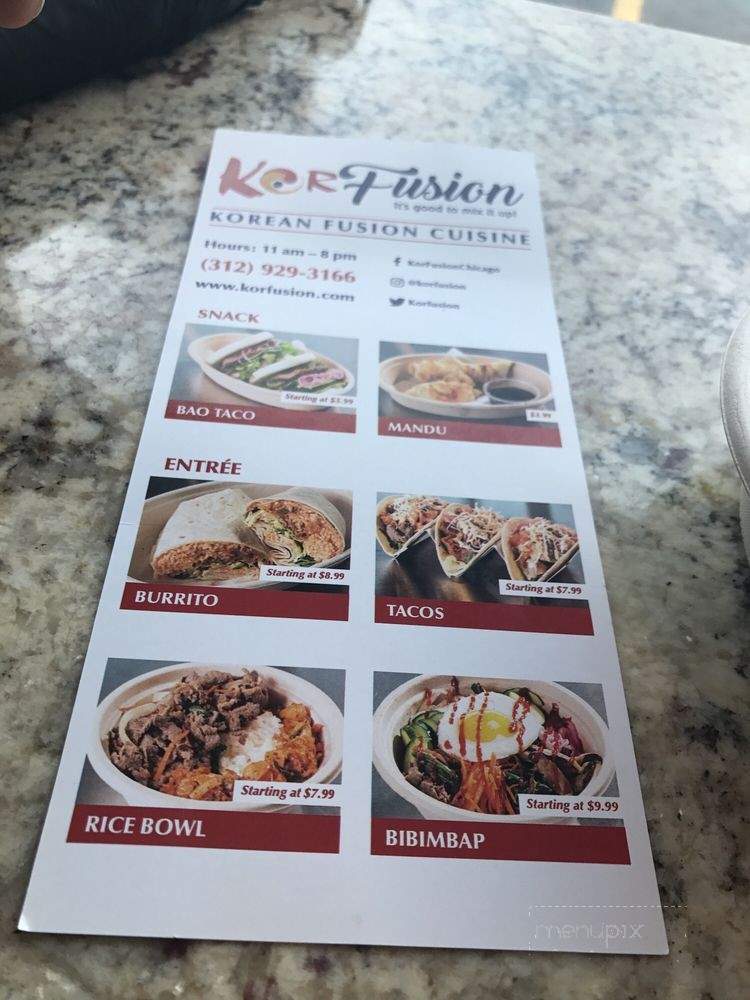KorFusion - Chicago, IL menu_pic