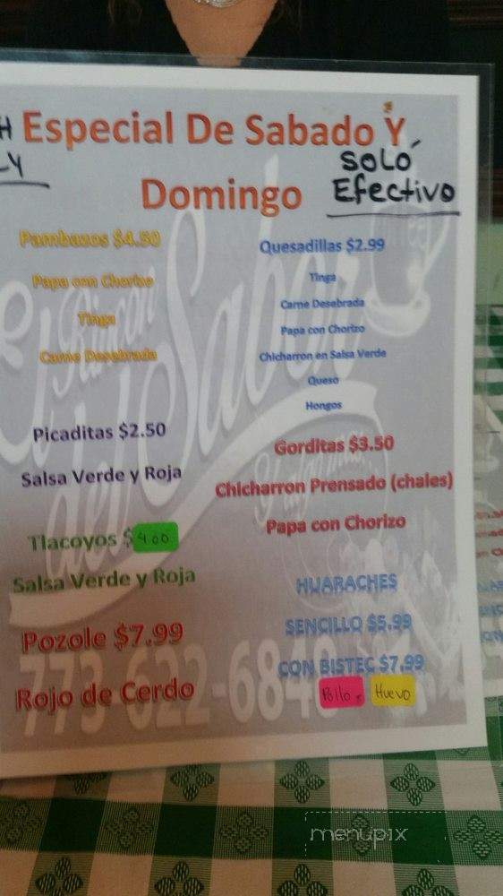 El Rincon Del Sabor - Chicago, IL menu_pic