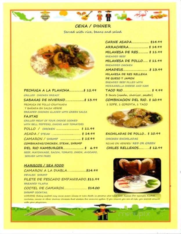 Del Rio - Rockford, IL menu_pic