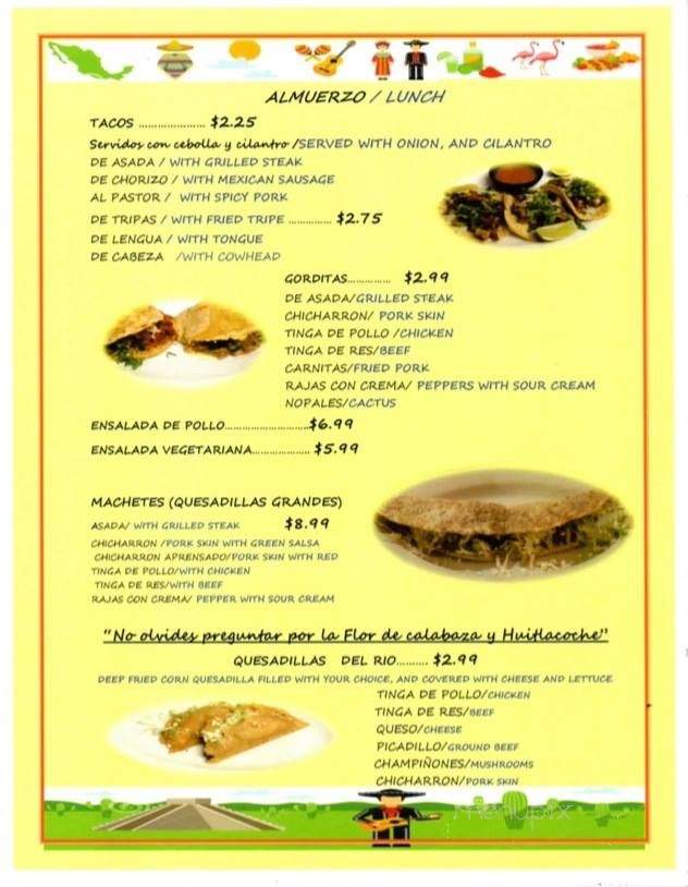 Del Rio - Rockford, IL menu_pic