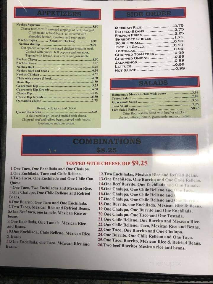 Rancho Nuevo - Canton, IL menu_pic