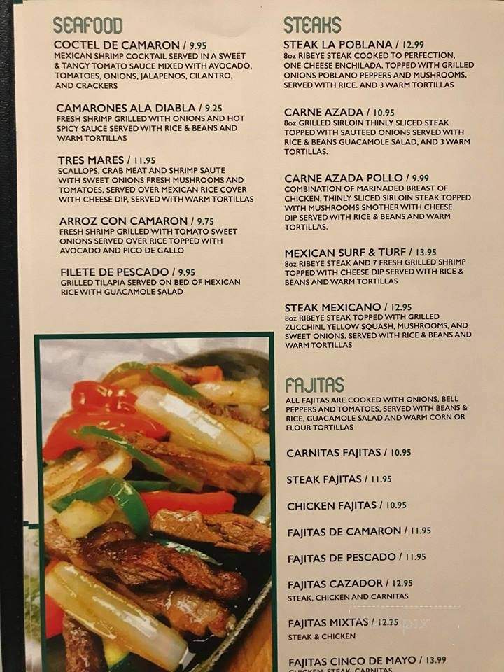 Cinco De Mayo Mexican Restaurant - Clinton, IL menu_pic