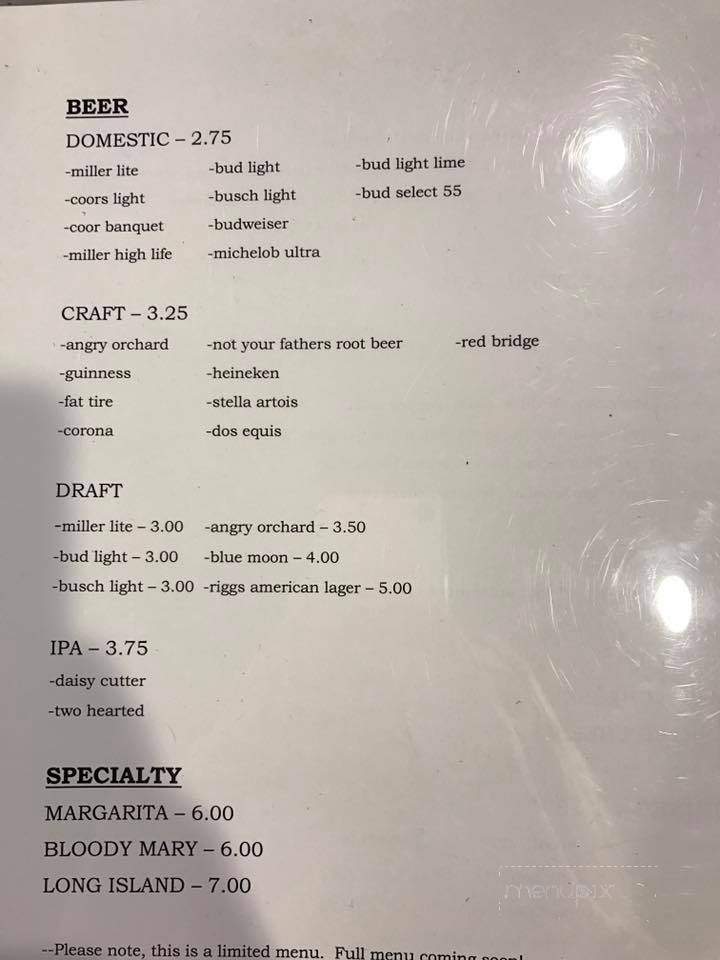 The Wild Hare - Fisher, IL menu_pic