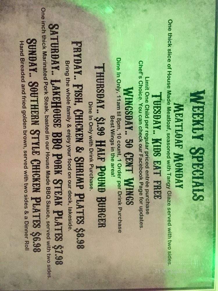 Lake House Bar & Grill - Maryville, IL menu_pic
