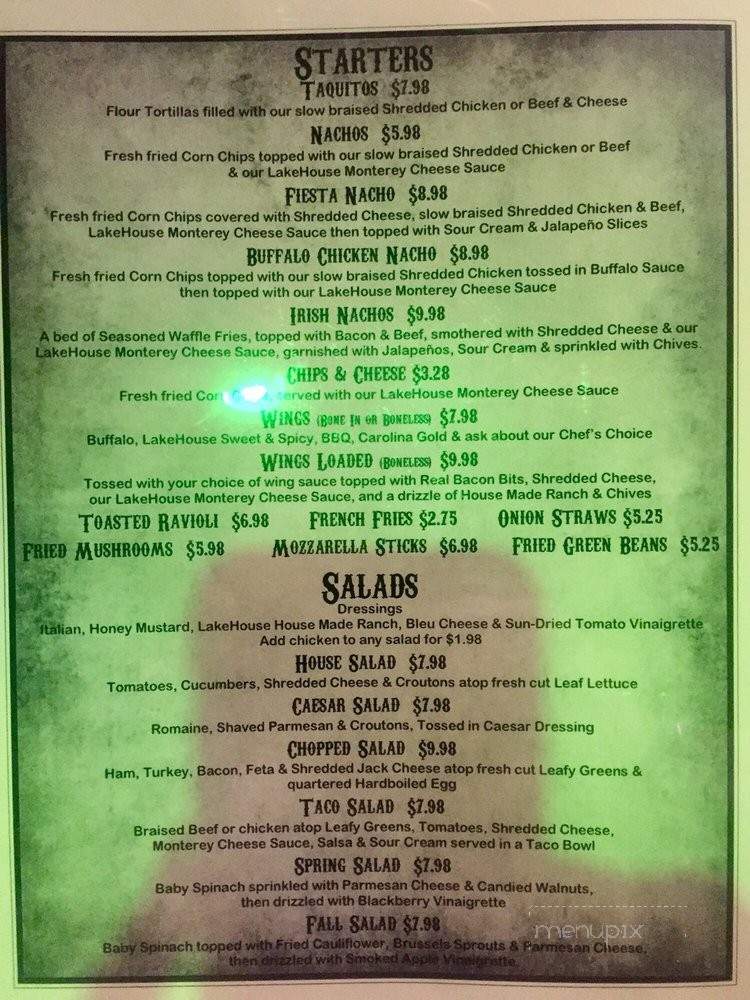 Lake House Bar & Grill - Maryville, IL menu_pic