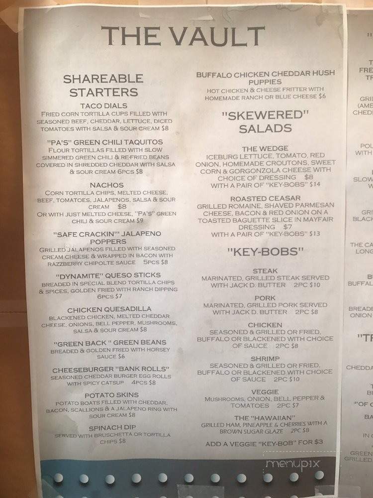 The Vault - Collinsville, IL menu_pic