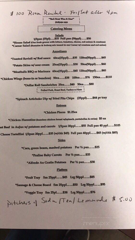 BackStreet Wine And Dine - Hecker, IL menu_pic