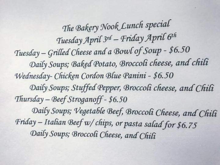 The Bakery Nook - Nashville, IL menu_pic