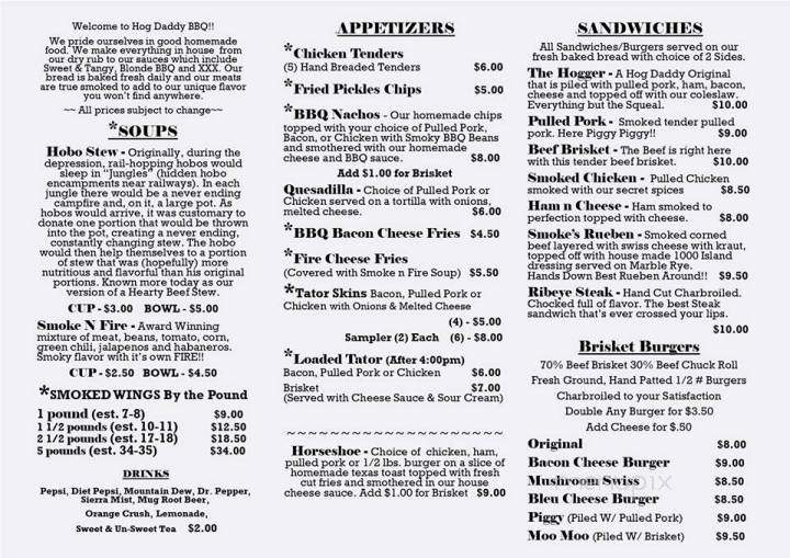 Hog Daddy BBQ - Pittsfield, IL menu_pic