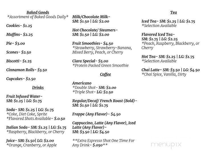 JC Fresh Start Cafe - Robinson, IL menu_pic