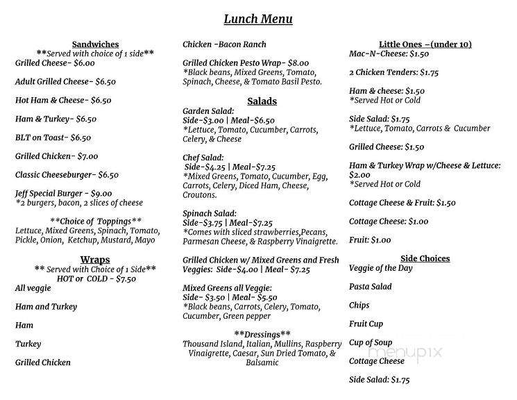 JC Fresh Start Cafe - Robinson, IL menu_pic